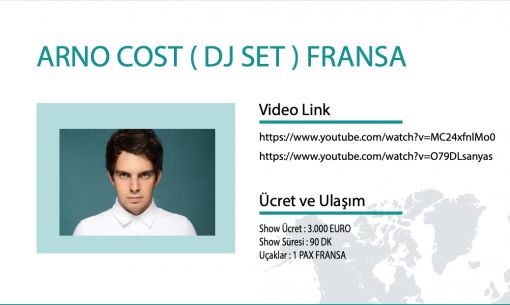 Arno Cost manager, Arno Cost menejeri, Arno Cost menajeri, Arno Cost contact, Arno Cost iletişimi, Arno Cost iletişim, Arno Cost websitesi